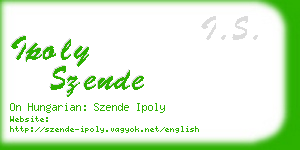 ipoly szende business card
